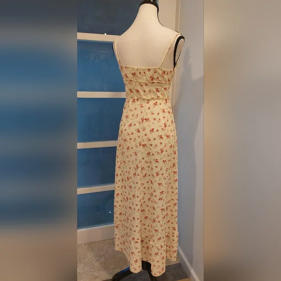 See You Monday Cream and Red Floral Maxi Dress - Picture 5 of 6